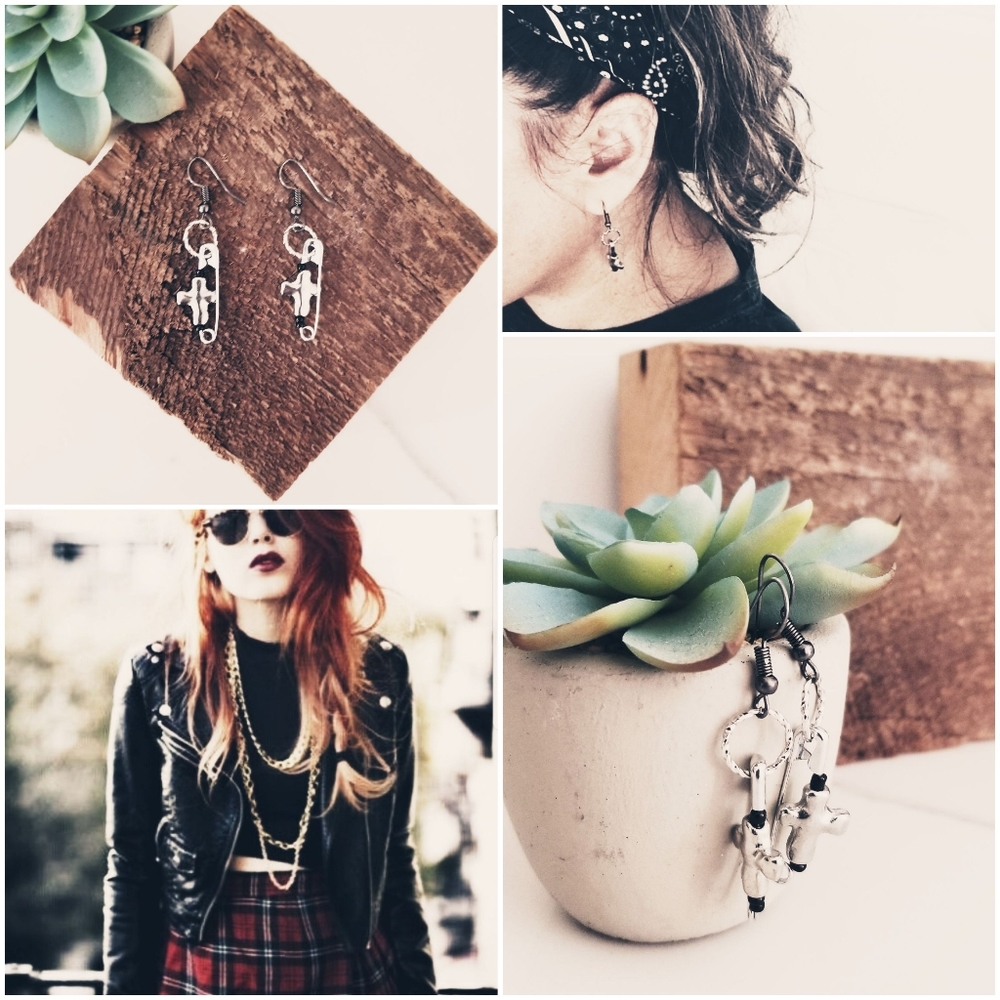 Handmade Crosses & Pins Earrings